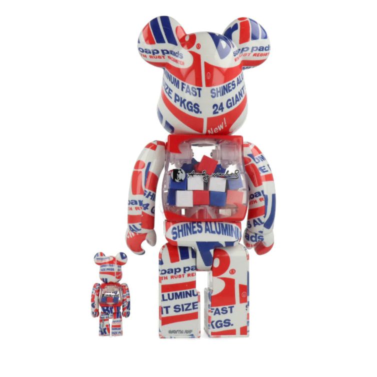 Bearbrick Andy Warhol Brillo édition 2022 – Set 100% + 400%