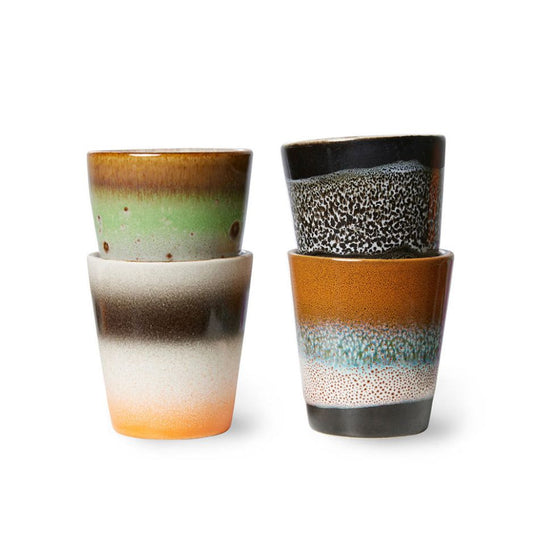 Set de 4 mugs ristretto "Good Vibes" en céramique colorée – HKliving