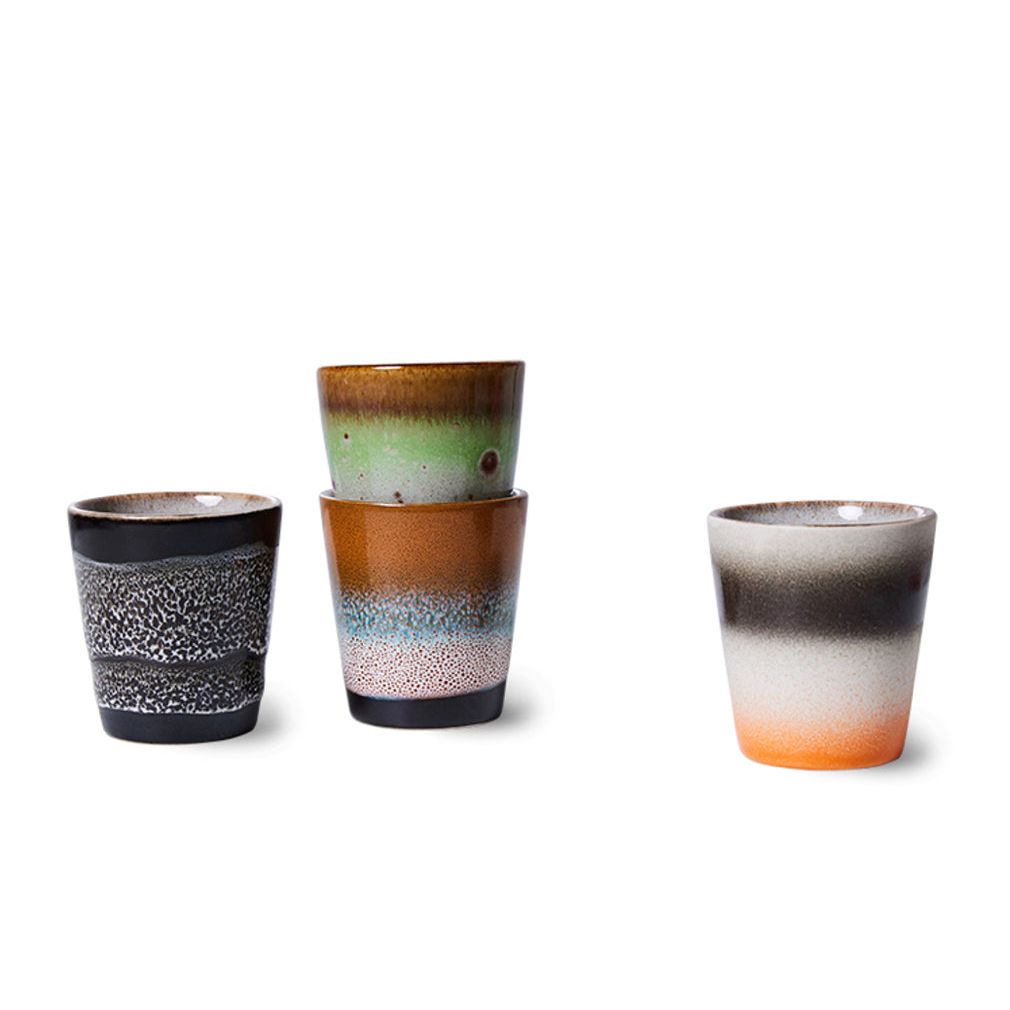 Set de 4 mugs ristretto "Good Vibes" en céramique colorée – HKliving