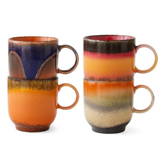 Set de 4 mugs café Brazil en céramique colorée – HKliving