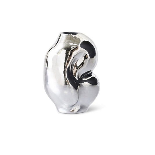 Vase HKliving "Gleam" petit modèle chromé au design organique sculptural