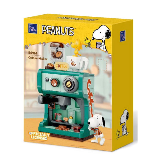 Pantasy x Peanuts – Machine à café Snoopy rétro à construire avec figurines Snoopy et Woodstock