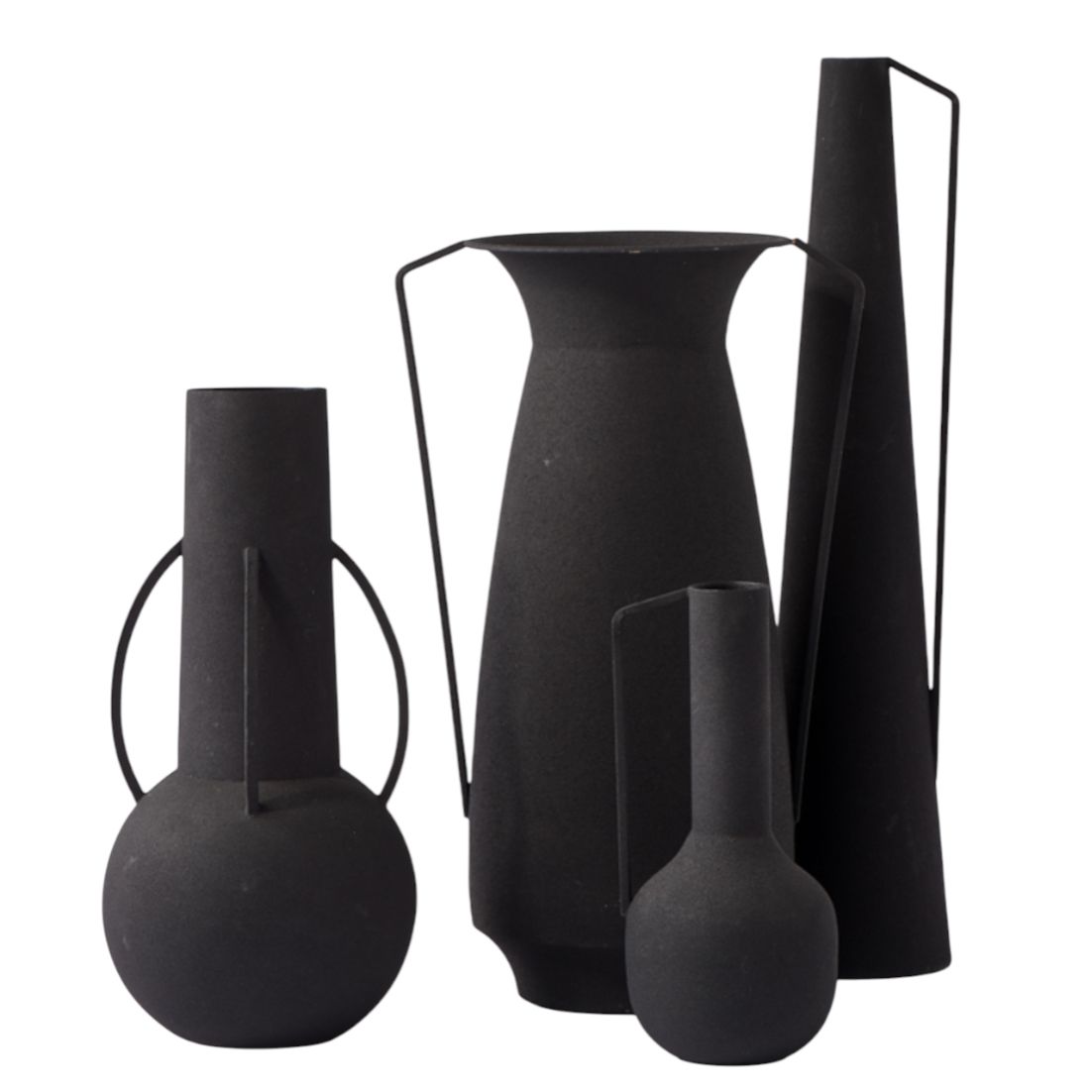 Pols Potten – Set de 4 vases en métal noir Roman au design contemporain