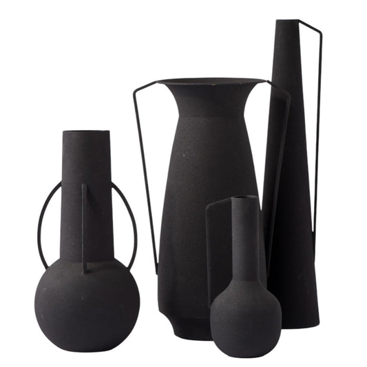 Pols Potten – Set de 4 vases en métal noir Roman au design contemporain