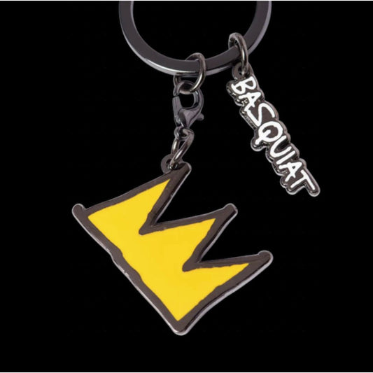Porte-clés Basquiat Yellow Crown – Édition officielle Pintrill en métal émaillé