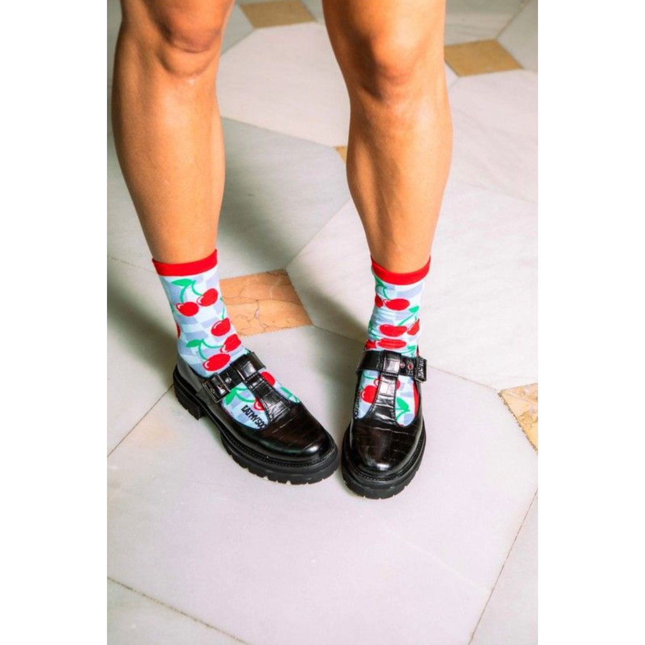Chaussettes Eat My Socks – modèle Cherry Baby, packaging cerises