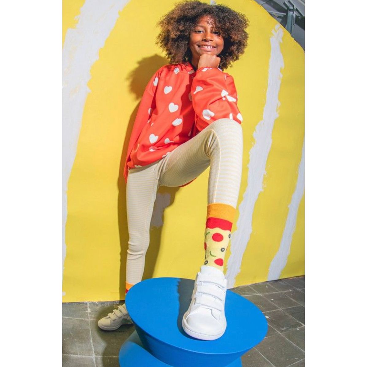 Chaussettes "Napoli Pizza" Kids – Eat My Socks en boîte part de pizza