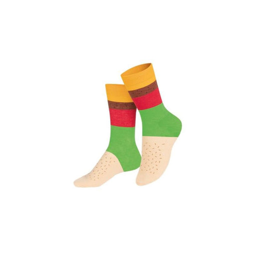 Chaussettes "Cheese Burger" Kids – Eat My Socks en boîte burger trompe-l’œil