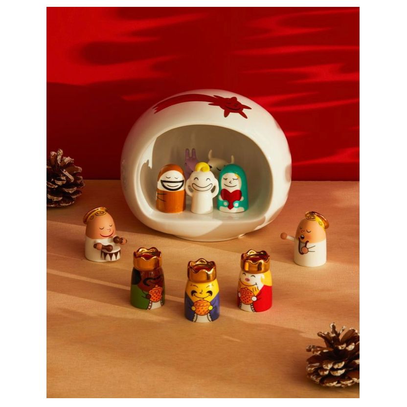 Figurine Alessi "Stella Stellina" – étoile filante en porcelaine dorée, décorée à la main, design Massimo Giacon.