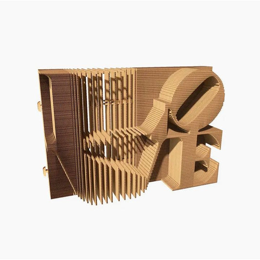Puzzle 3D LOVE en carton recyclé – Sculpture typographique à monter soi-même – Cartonic