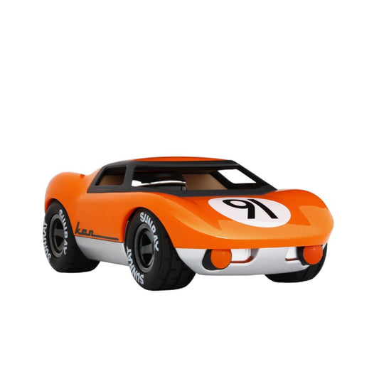 – Voiture Playforever Mini Ken Gibson orange jouet design racing vintage
– Voiture miniature orange Playforever numéro 91 style course rétro
– Jouet voiture de collection Playforever Mini Ken Gibson déco