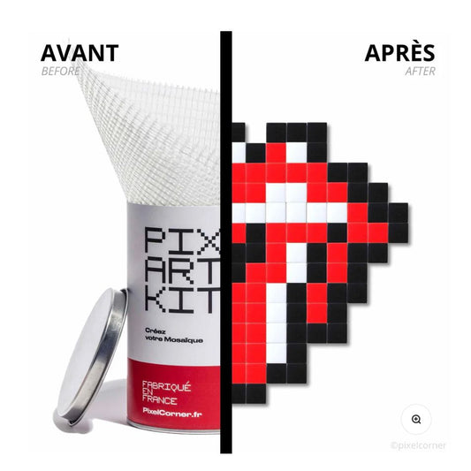 – pièce statement
– cadeau rock et arty
– parfait pour un mur galerie pixel