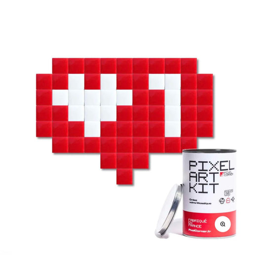– Kit mosaïque Pixel Art One Love Pixel Corner mural
– Mosaïque cœur rouge pixel message One Love déco
– Pixel Art DIY fabrication française Pixel Corner