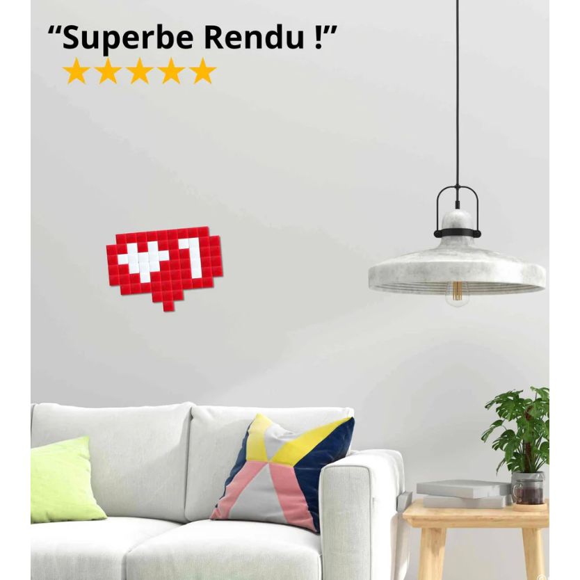 – Kit mosaïque Pixel Art One Love Pixel Corner mural
– Mosaïque cœur rouge pixel message One Love déco
– Pixel Art DIY fabrication française Pixel Corner