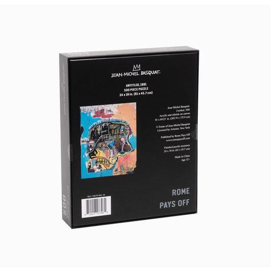 – Puzzle Basquiat Skull 500 pièces Rome Pays Off
– Puzzle art Basquiat crâne coloré 500 pièces
– Puzzle Jean Michel Basquiat Untitled Skull boîte design
– Puzzle Basquiat Skull détail œuvre street art contemporain