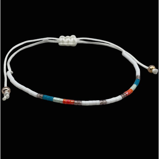 -bracelet japonais miyuki sorbet parsley pepper perles verre ajustable
-bracelet perles miyuki blanc turquoise orange bohème chic
-bracelet ajustable cordon perles japonaises miyuki femme
-bijou fin miyuki parsley pepper style bohème coloré