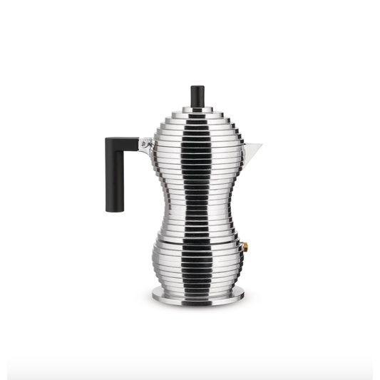 Cafetière italienne Pulcina Alessi 3 tasses en aluminium poli
