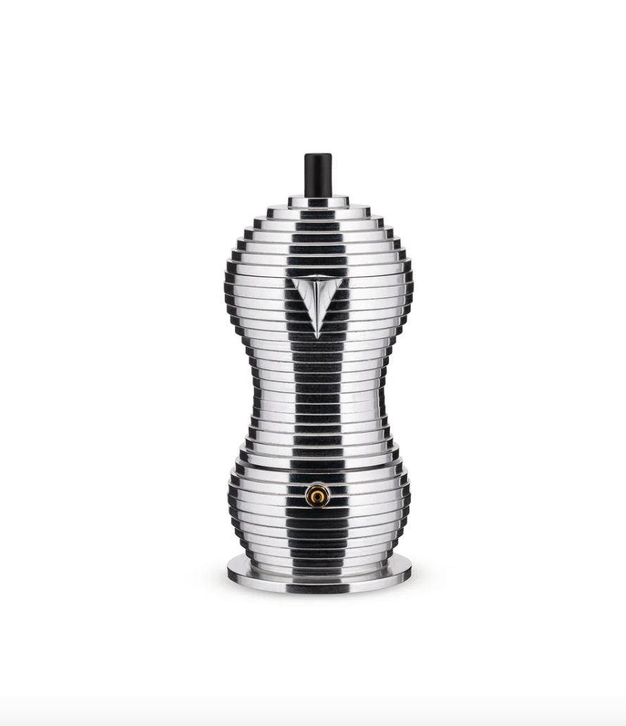 Cafetière italienne Pulcina Alessi 3 tasses en aluminium poli