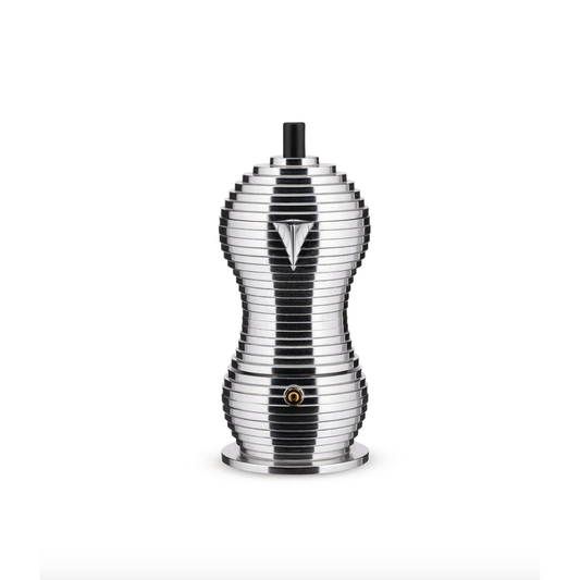 Cafetière italienne Pulcina Alessi 3 tasses en aluminium poli