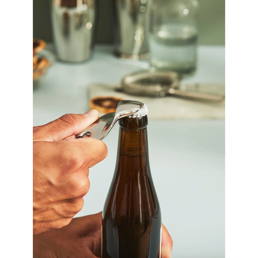 Ouvre-bouteille Bulla Alessi en acier inoxydable poli miroir