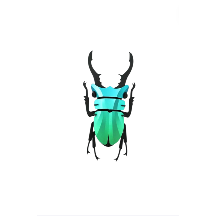 Lucane Cerf-Volant 3D Assembli en papier Vert Caraïbes métallisé à assembler soi-même
