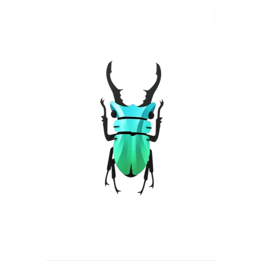 Lucane Cerf-Volant 3D Assembli en papier Vert Caraïbes métallisé à assembler soi-même