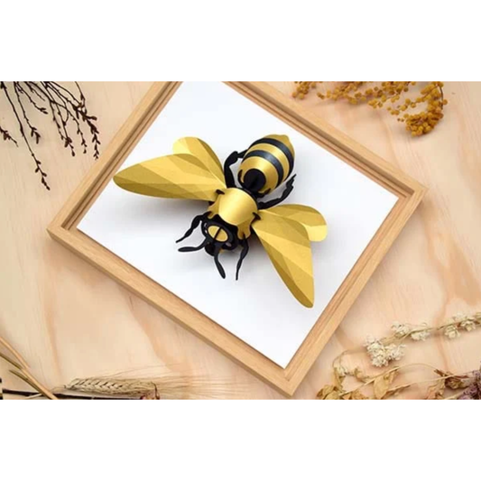 Abeille géante 3D Assembli en papier noir et or à assembler soi-même