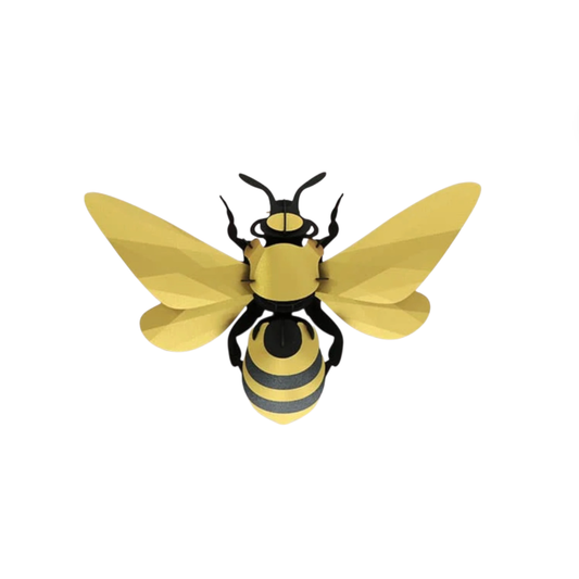 Abeille géante 3D Assembli en papier noir et or à assembler soi-même