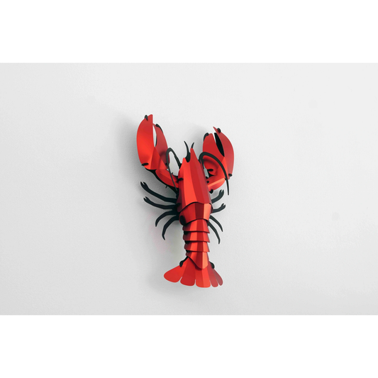 Homard géant 3D Assembli en papier rouge à assembler soi-même et à exposer en décoration murale