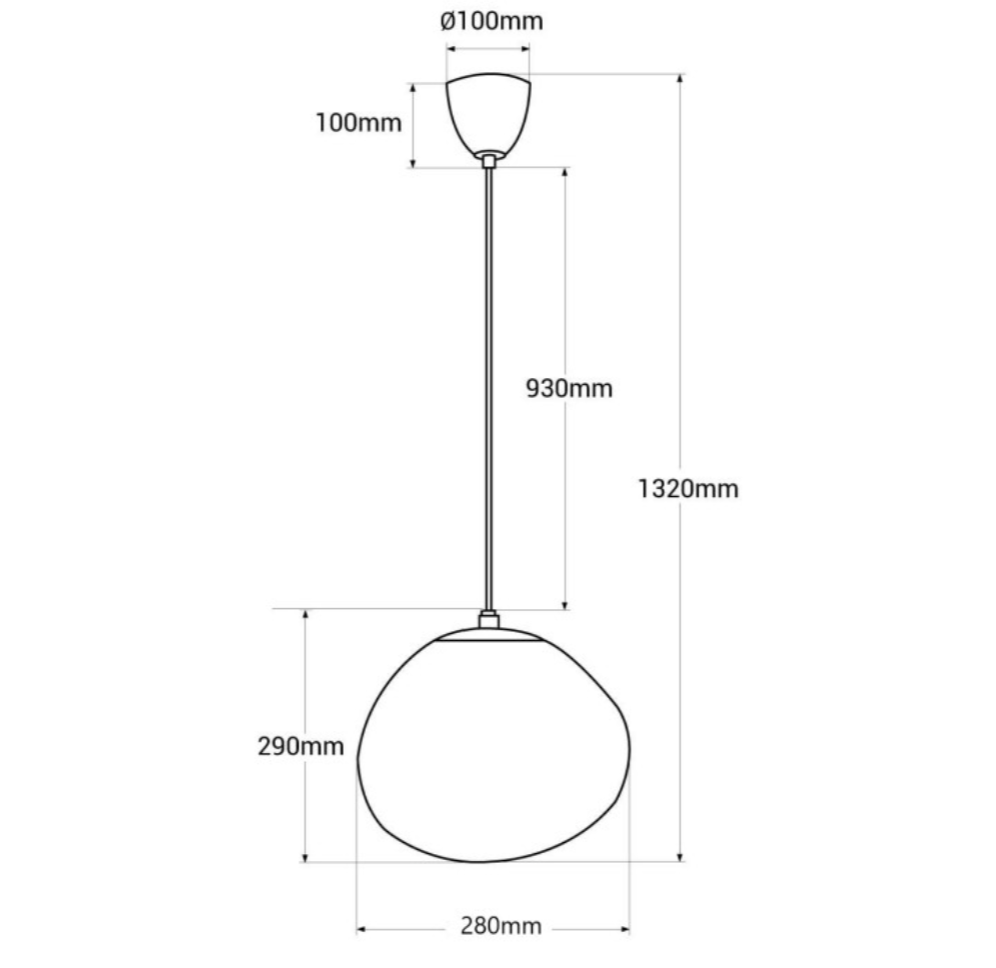 Suspension Globo en verre effet miroir fumé au design organique avec ampoule visible