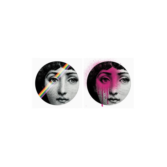 Lot de 2 autocollants de carreaux Lina Boubouki 15 × 15 cm avec portraits rétro colorés