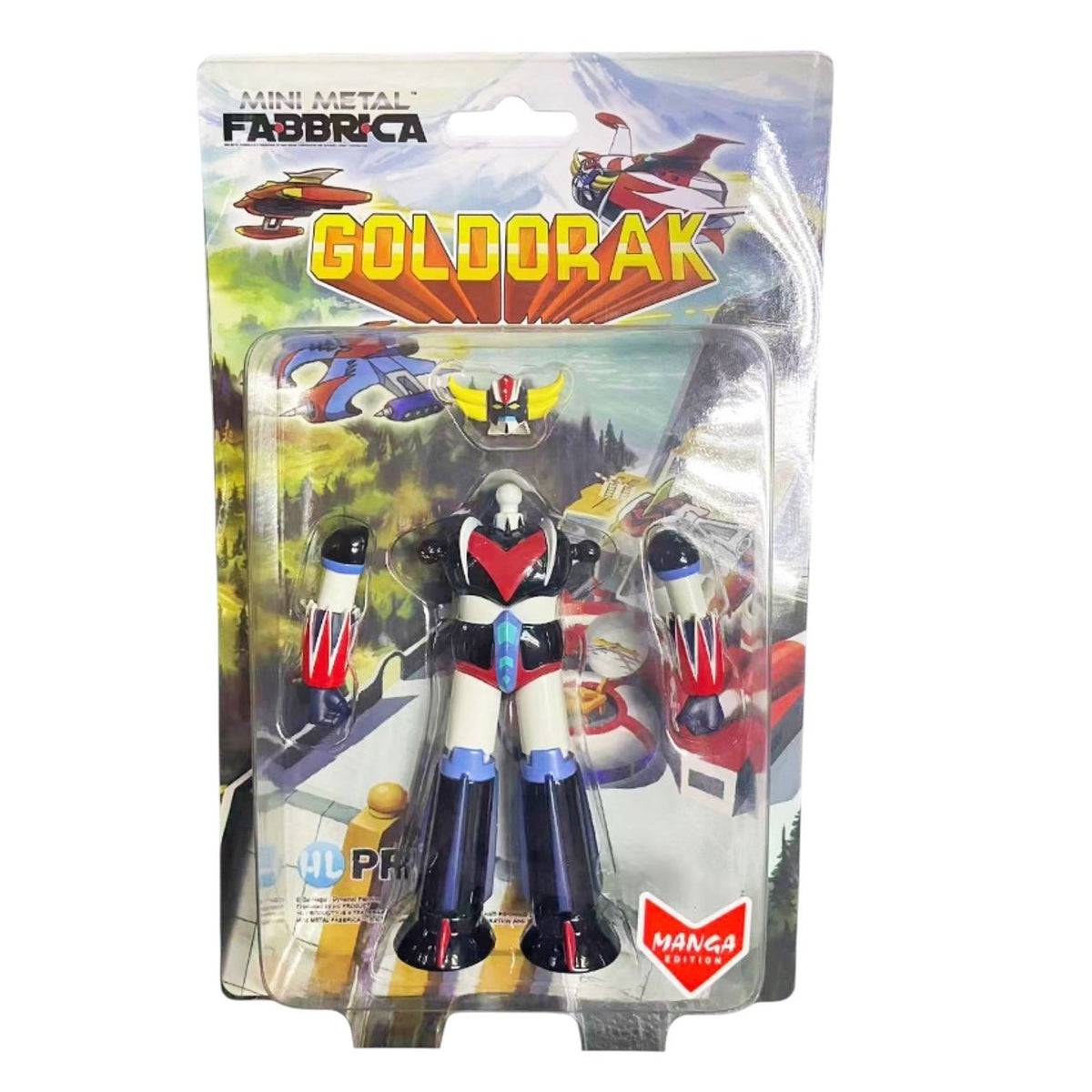 Figurine Goldorak Manga HL Pro 12 cm en métal die-cast dans son blister illustré