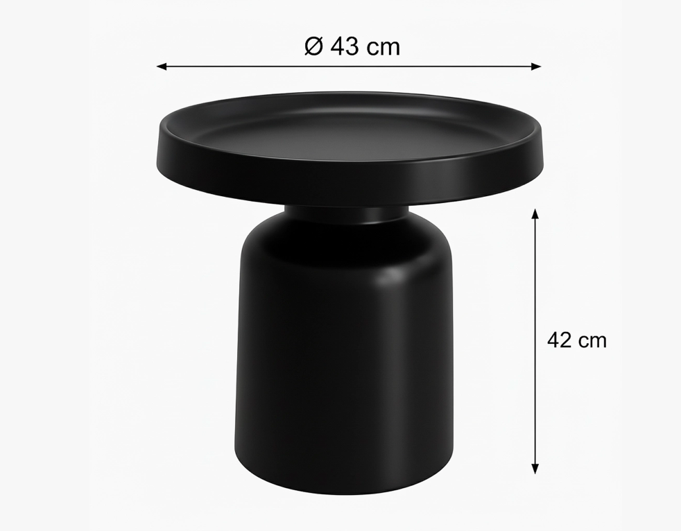 Table d’appoint PION Housevitamin en métal noir Ø43 × 42 cm