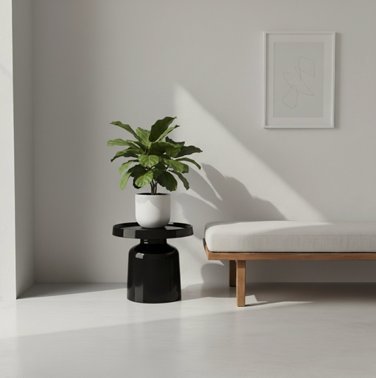 Table d’appoint PION Housevitamin en métal noir Ø43 × 42 cm