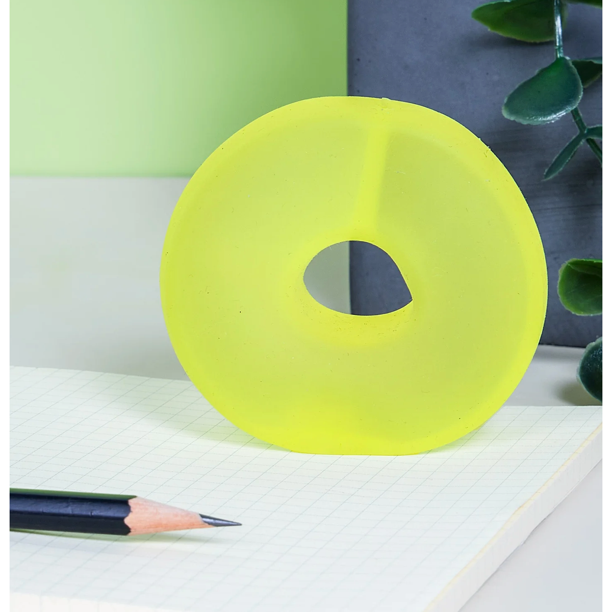 Anti-stress Gump Speks en gel à mémoire de forme jaune fluo