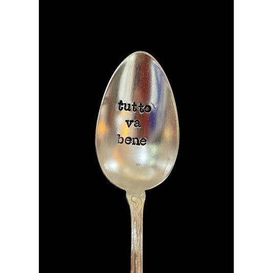 Cuillère vintage gravée "tutto va bene" – Pièce unique upcyclée par ømm
