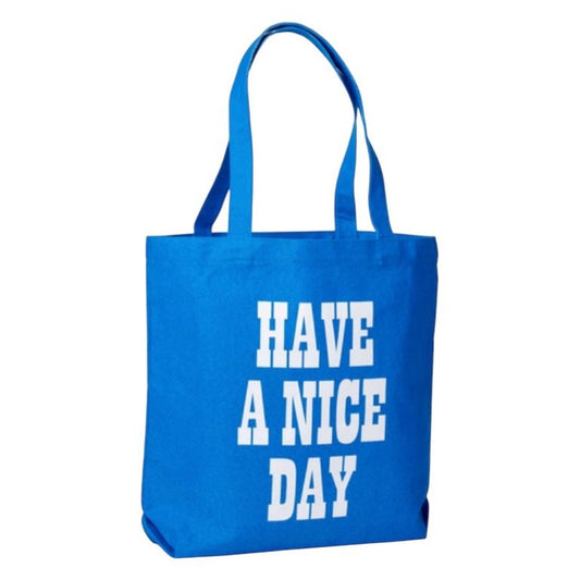 Tote bag bleu Snoopy allongé sur un smiley orange – Peanuts – Sac en toile coton stylé et pop