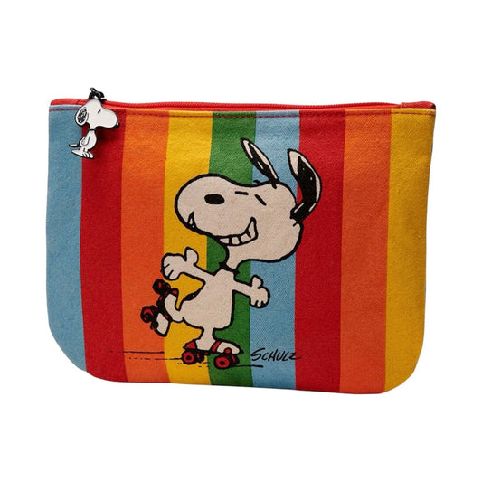 Pochette Peanuts Good Times arc-en-ciel avec Snoopy en rollers – Magpie – coton recyclé