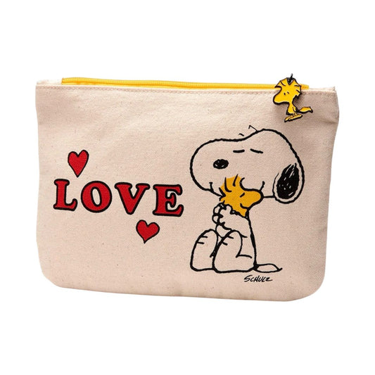 Pochette Peanuts Snoopy et Woodstock câlin LOVE – Magpie – coton recyclé crème