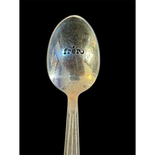 Cuillère vintage gravée "frérot" en métal argenté – cadeau frère original