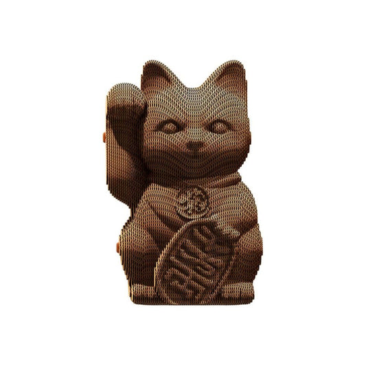 Puzzle 3D Lucky Cat en carton recyclé – Design écoresponsable par Cartonic (Ukraine)