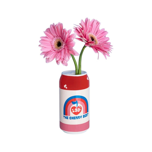 Vase Ban.do "Lucky Cherry Cream Soda" – Design Canette Rétro Pop