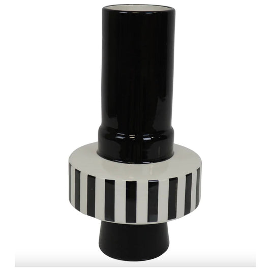 Vase design rayé noir et blanc – Modèle Stripe par Housevitamin