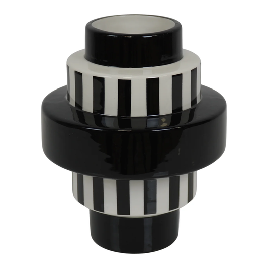 Vase design rayé noir et blanc petit modèle – Modèle Stripe par Housevitamin