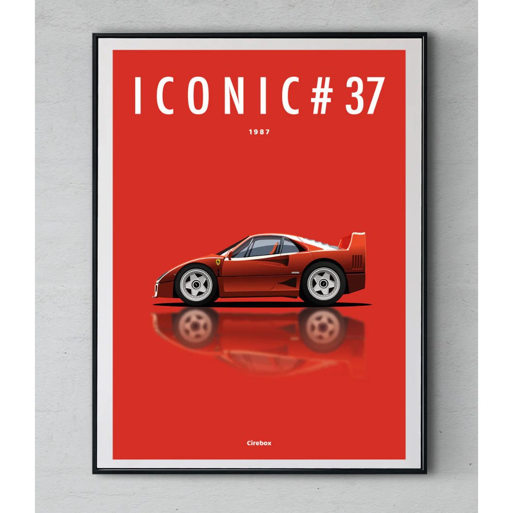 Affiche "Iconic 37 – Ferrari F40 (1987)" – Cirebox x Iconic Éditions – Format 30x40 cm - Boutique Ømm