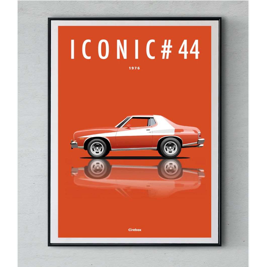 Affiche "Iconic 44 – Ford Torino (1976)" – Cirebox x Iconic Éditions – Format 30x40 cm - Boutique Ømm