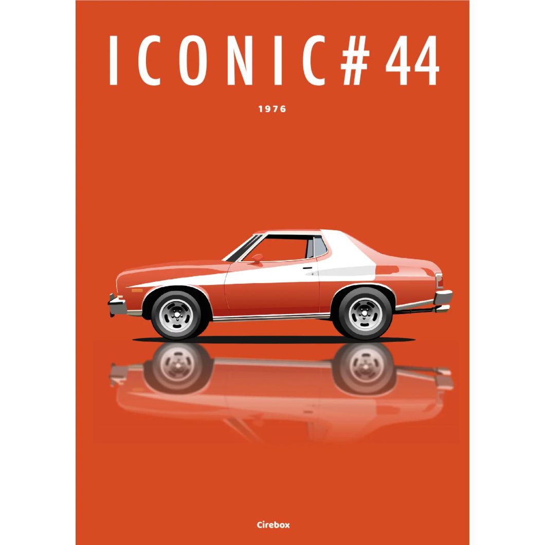 Affiche "Iconic 44 – Ford Torino (1976)" – Cirebox x Iconic Éditions – Format 30x40 cm - Boutique Ømm