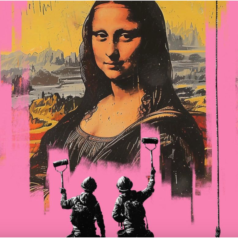 Affiche “Mona in Pink” – Street Art Pop – Reproduction Style Banksy - Boutique Ømm