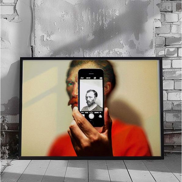 Affiche Montre-moi mon Selfie – Van Gogh remix digital – Format A3 - Boutique Ømm