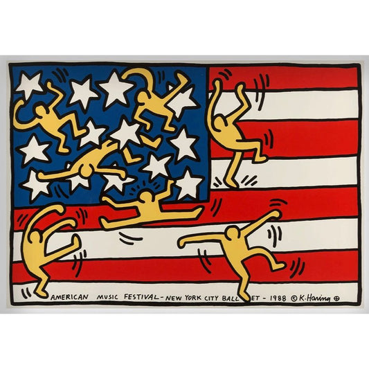 Affiche "Stars & Stripes" – Keith Haring (1988) - Boutique Ømm